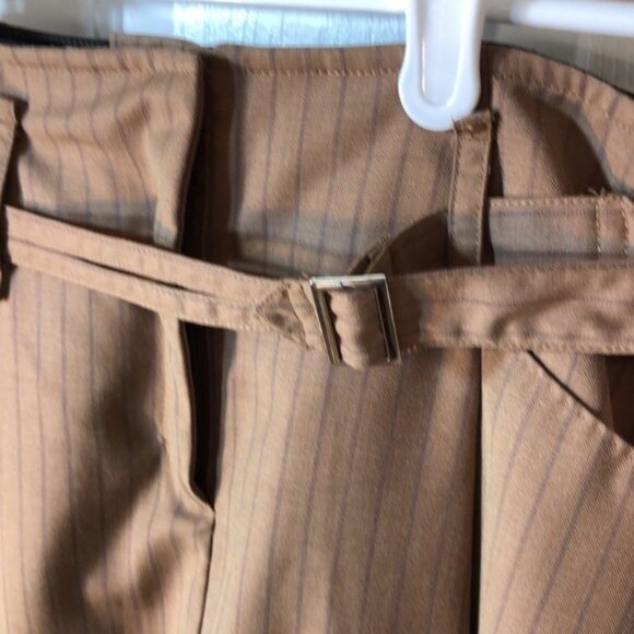 Size 2 Max Studio brown striped pleated mini skirt - Picture 3 of 7